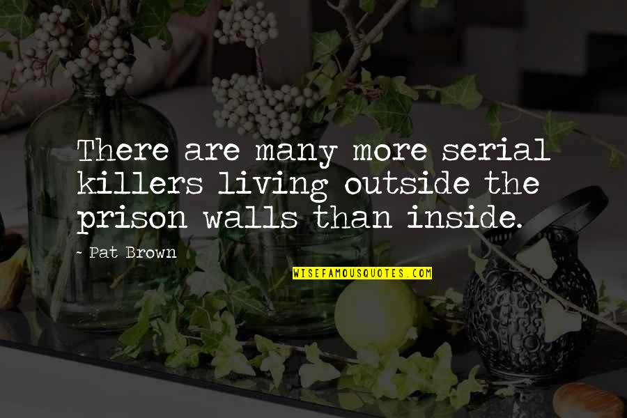 Allein In Der Quotes By Pat Brown: There are many more serial killers living outside