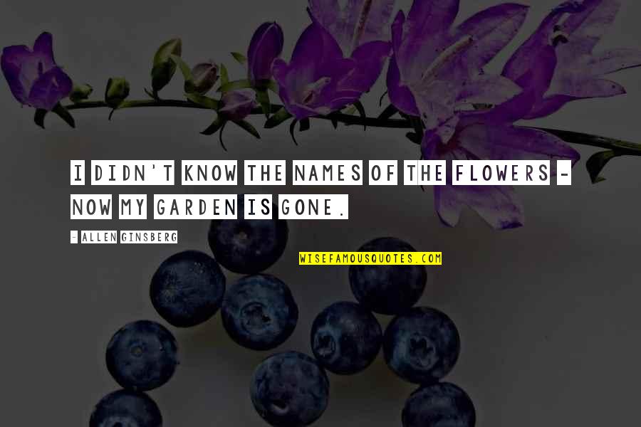 Allen Ginsberg Quotes By Allen Ginsberg: I didn't know the names of the flowers