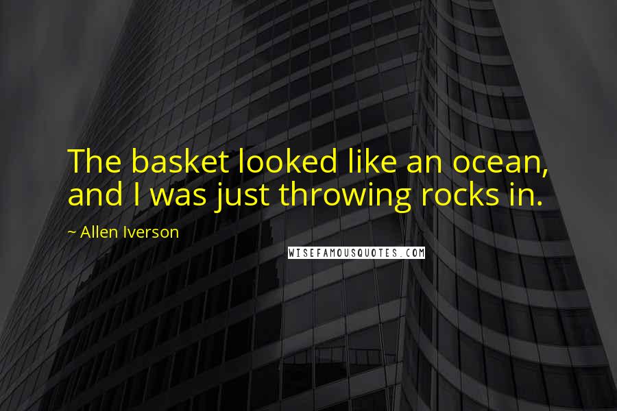 Allen Iverson quotes: The basket looked like an ocean, and I was just throwing rocks in.