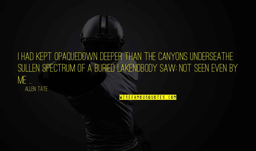 Allen Tate Quotes By Allen Tate: I had kept opaqueDown deeper than the canyons