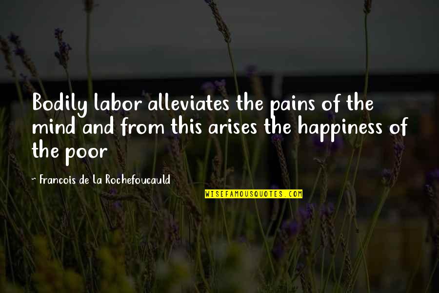 Alleviates Quotes By Francois De La Rochefoucauld: Bodily labor alleviates the pains of the mind