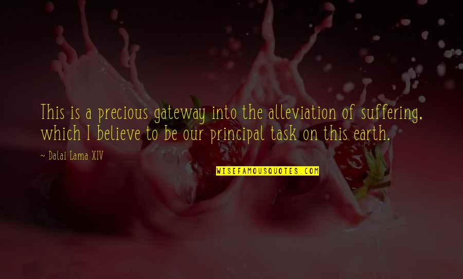 Alleviation Quotes By Dalai Lama XIV: This is a precious gateway into the alleviation