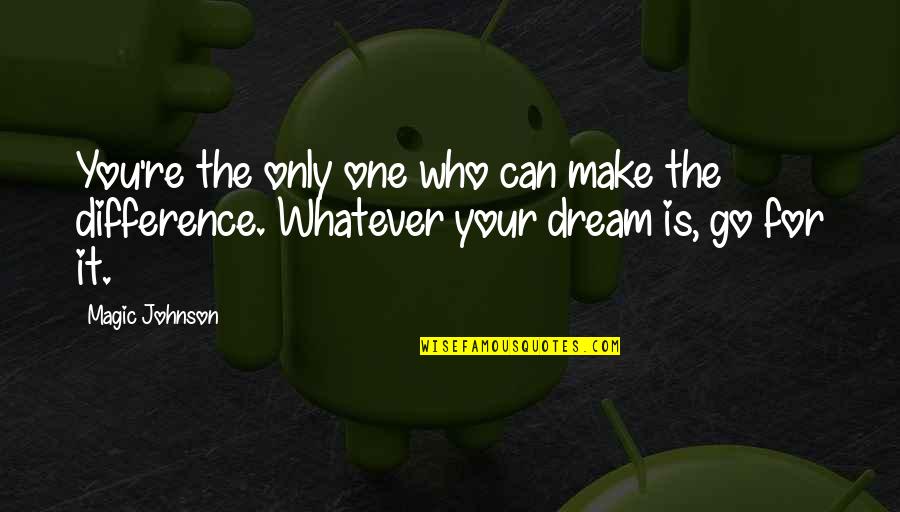 Allgroves Syndrome Quotes By Magic Johnson: You're the only one who can make the