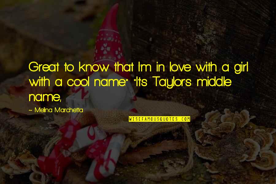 Allison And Lydia Quotes By Melina Marchetta: Great to know that I'm in love with Allison And Lydia Quotes By Melina Marchetta: Great to know that I'm in love with
