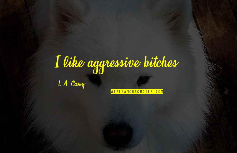 Allisson Van Quotes By L.A. Casey: I like aggressive bitches, Allisson Van Quotes By L.A. Casey: I like aggressive bitches,