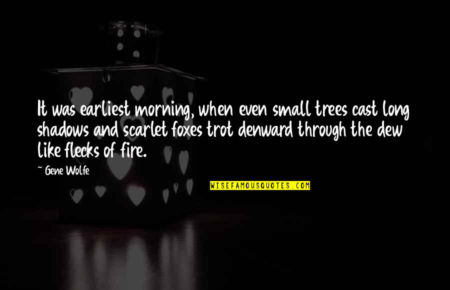 Alliteration's Quotes By Gene Wolfe: It was earliest morning, when even small trees