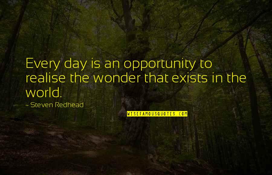 Allix Magaziner Quotes By Steven Redhead: Every day is an opportunity to realise the