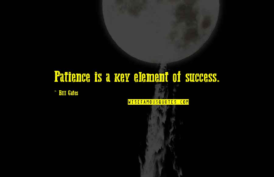 Allogeneic Quotes By Bill Gates: Patience is a key element of success.