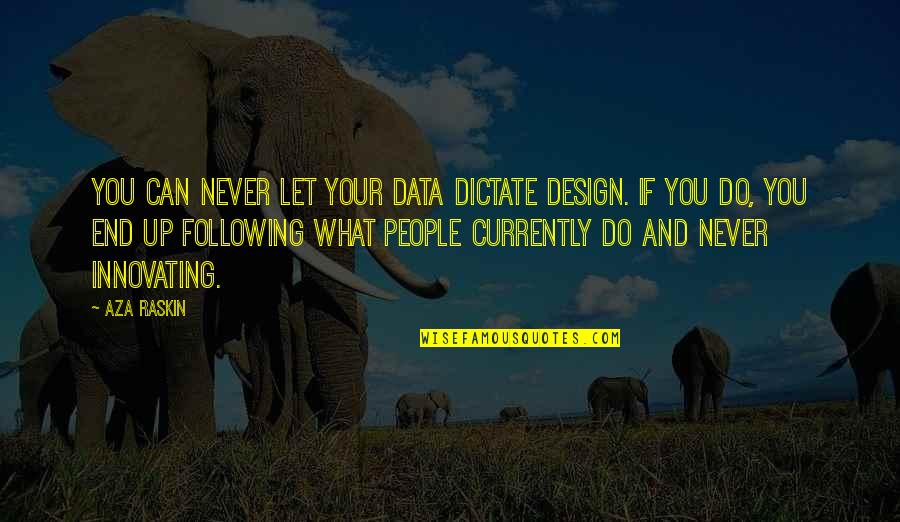 Allontanare In Inglese Quotes By Aza Raskin: You can never let your data dictate design.