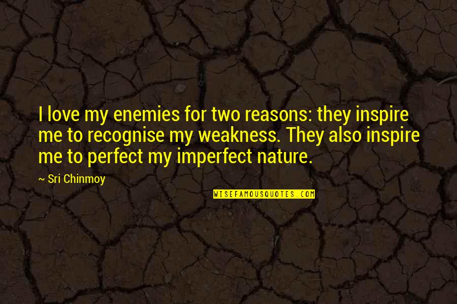 Allots Quotes By Sri Chinmoy: I love my enemies for two reasons: they