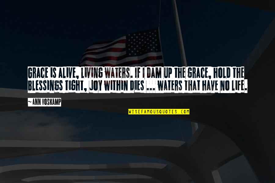 Allouch Elaid Quotes By Ann Voskamp: Grace is alive, living waters. If I dam