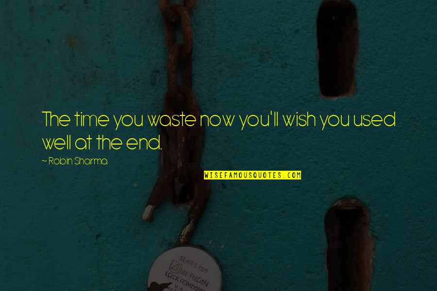 All's Well That Ends Well Quotes By Robin Sharma: The time you waste now you'll wish you