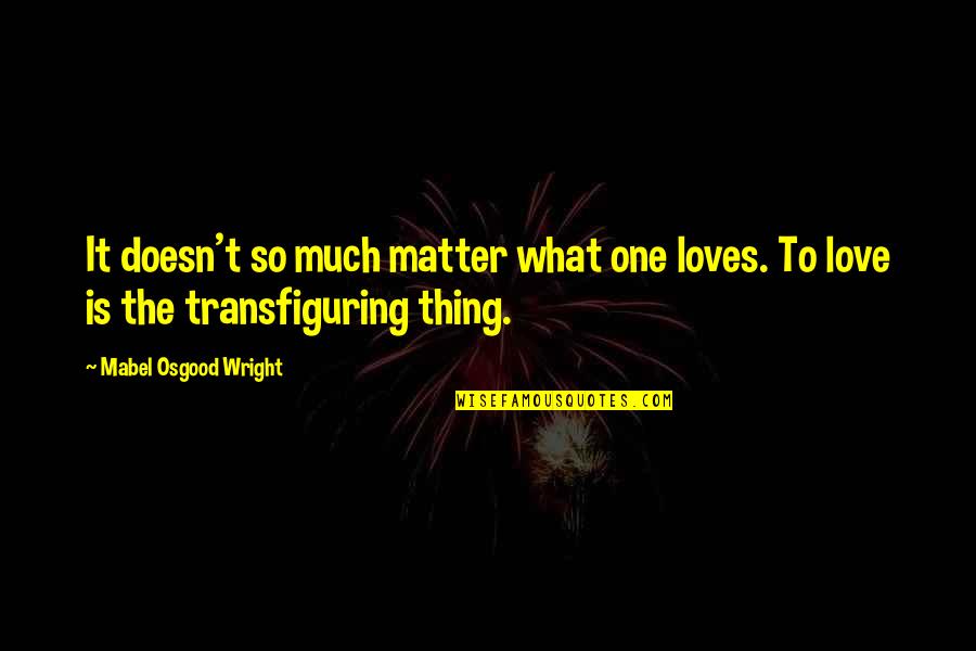 Allstate My Quotes By Mabel Osgood Wright: It doesn't so much matter what one loves. Allstate My Quotes By Mabel Osgood Wright: It doesn't so much matter what one loves.
