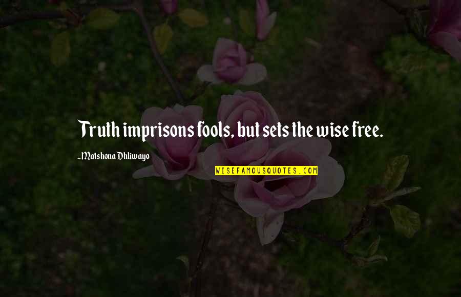 Alluding To The Fact Quotes By Matshona Dhliwayo: Truth imprisons fools, but sets the wise free.