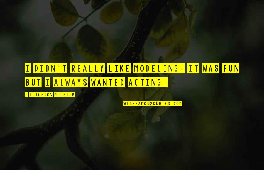 Allumette Quotes By Leighton Meester: I didn't really like modeling; it was fun Allumette Quotes By Leighton Meester: I didn't really like modeling; it was fun