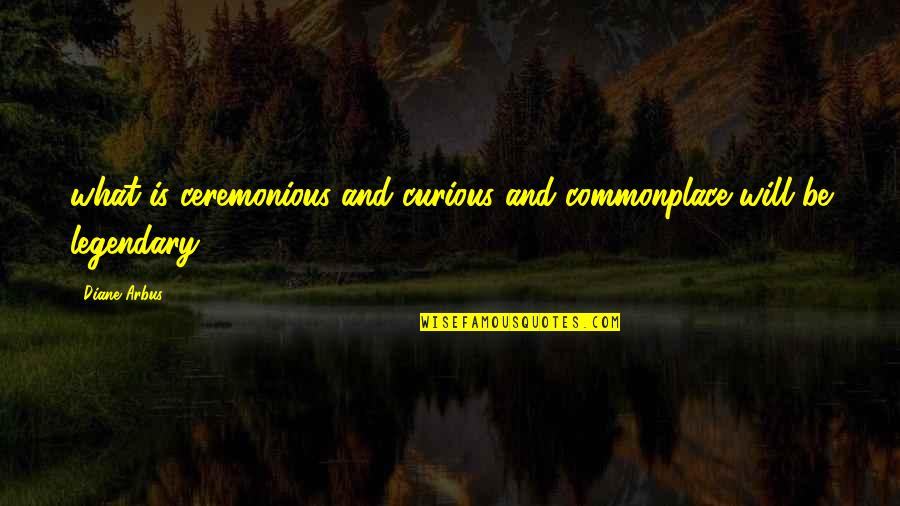 Allusively Quotes By Diane Arbus: what is ceremonious and curious and commonplace will