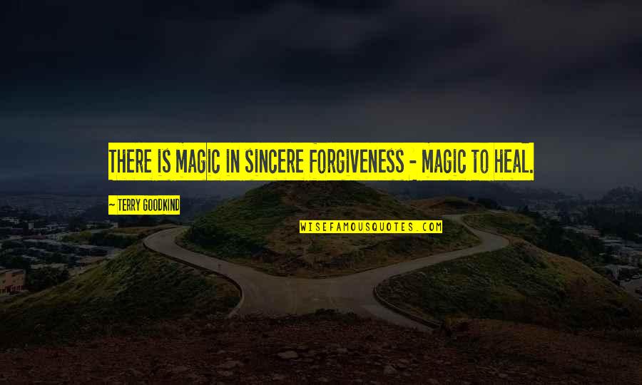 Allysalvetti Quotes By Terry Goodkind: There is magic in sincere forgiveness - magic Allysalvetti Quotes By Terry Goodkind: There is magic in sincere forgiveness - magic