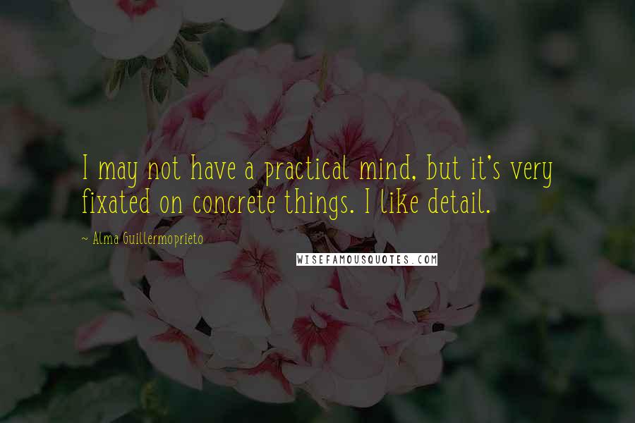 Alma Guillermoprieto quotes: I may not have a practical mind, but it's very fixated on concrete things. I like detail.