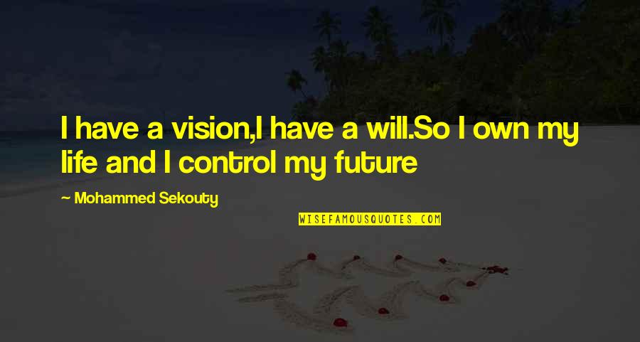 Almanzar Cephus Quotes By Mohammed Sekouty: I have a vision,I have a will.So I