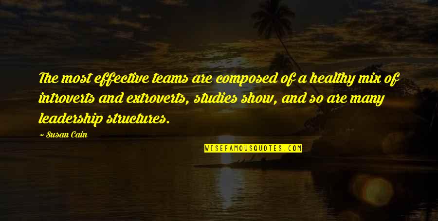 Almendras Leche Quotes By Susan Cain: The most effective teams are composed of a