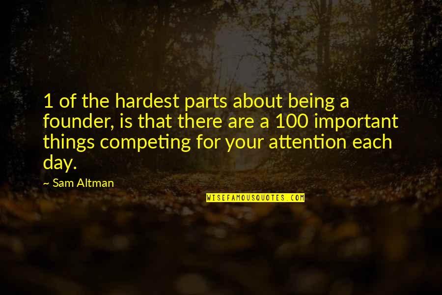 Almendros Quotes By Sam Altman: 1 of the hardest parts about being a