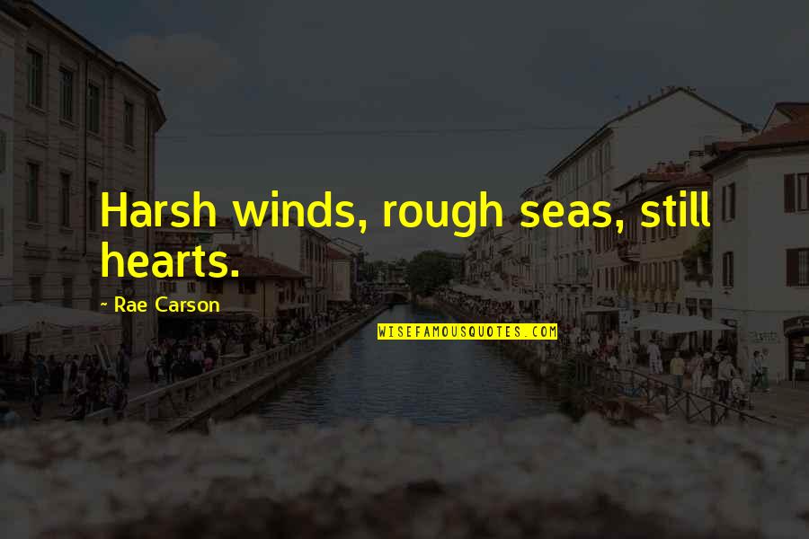 Almondine Quotes By Rae Carson: Harsh winds, rough seas, still hearts.
