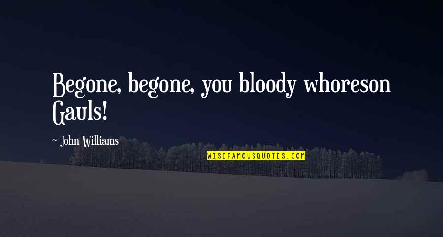 Almonry Schools Quotes By John Williams: Begone, begone, you bloody whoreson Gauls!