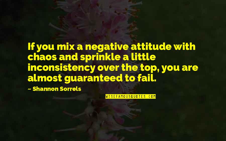 Almost Over Quotes By Shannon Sorrels: If you mix a negative attitude with chaos