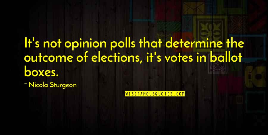 Aloisia Veit Quotes By Nicola Sturgeon: It's not opinion polls that determine the outcome