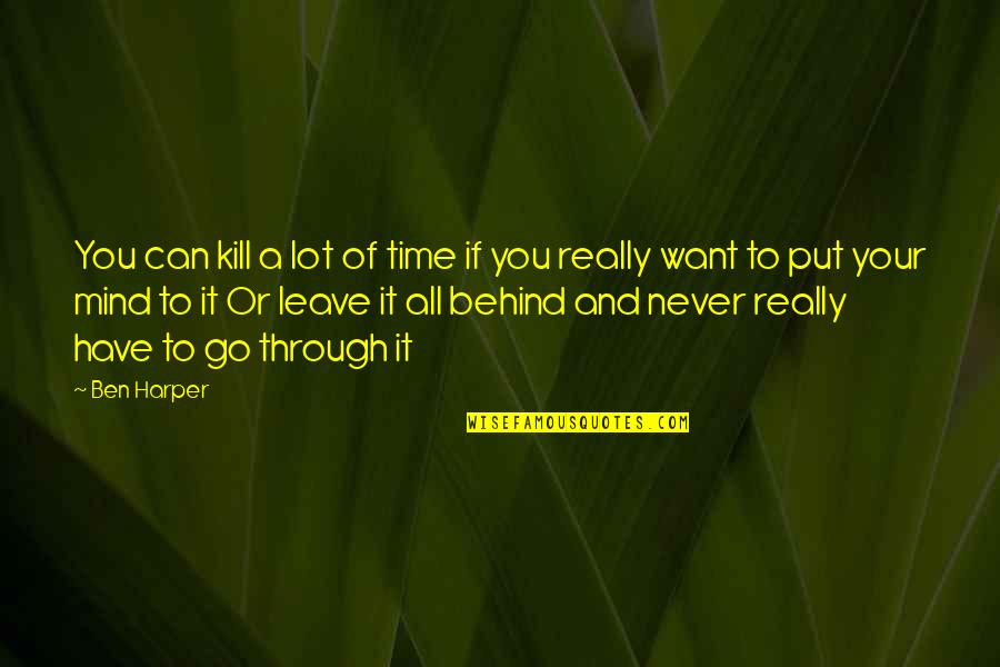Aloisio Monteiro Quotes By Ben Harper: You can kill a lot of time if