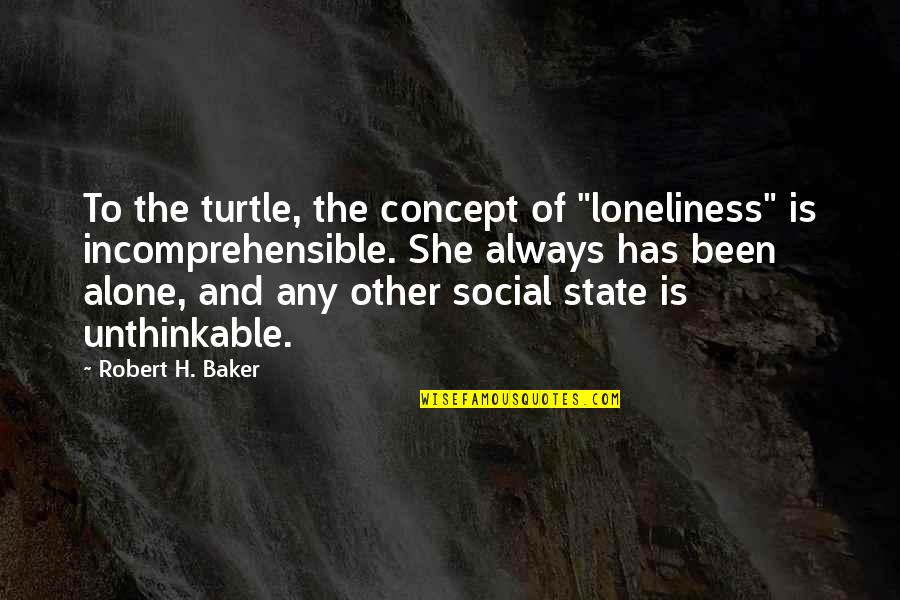 Alone And Loneliness Quotes By Robert H. Baker: To the turtle, the concept of "loneliness" is