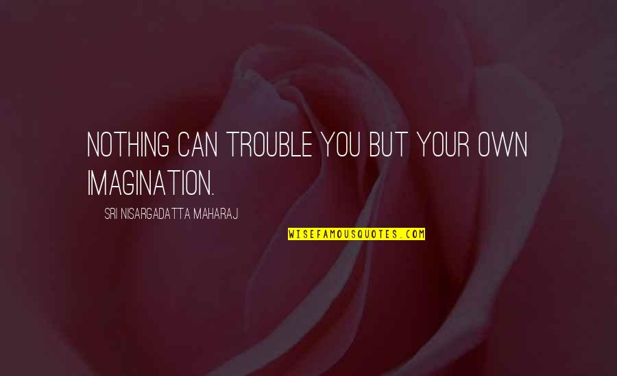 Alone And Pregnant Quotes By Sri Nisargadatta Maharaj: Nothing can trouble you but your own imagination.