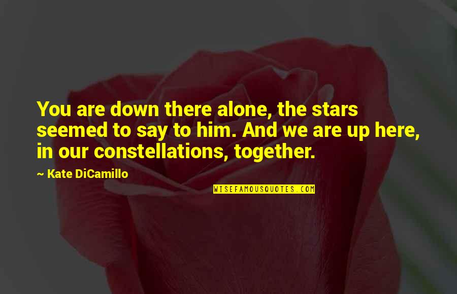 Alone And Together Quotes By Kate DiCamillo: You are down there alone, the stars seemed