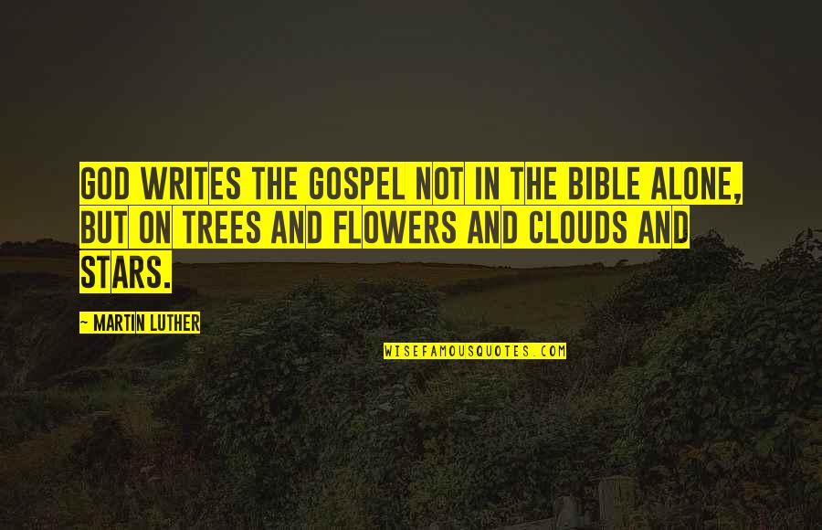 Alone Bible Quotes By Martin Luther: God writes the gospel not in the Bible