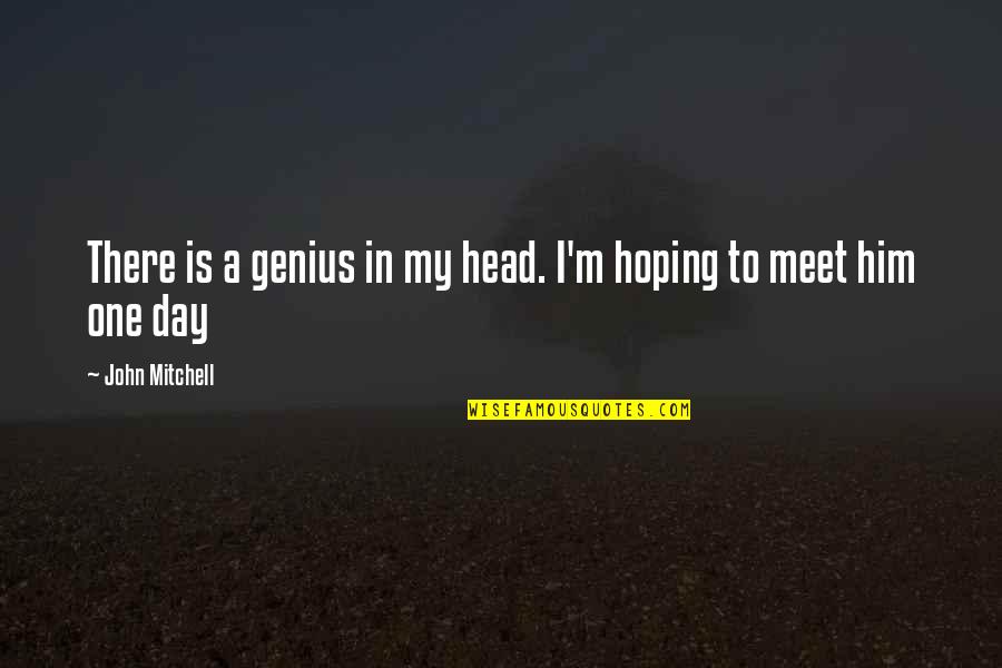 Alone Boy In Love Failure Quotes By John Mitchell: There is a genius in my head. I'm