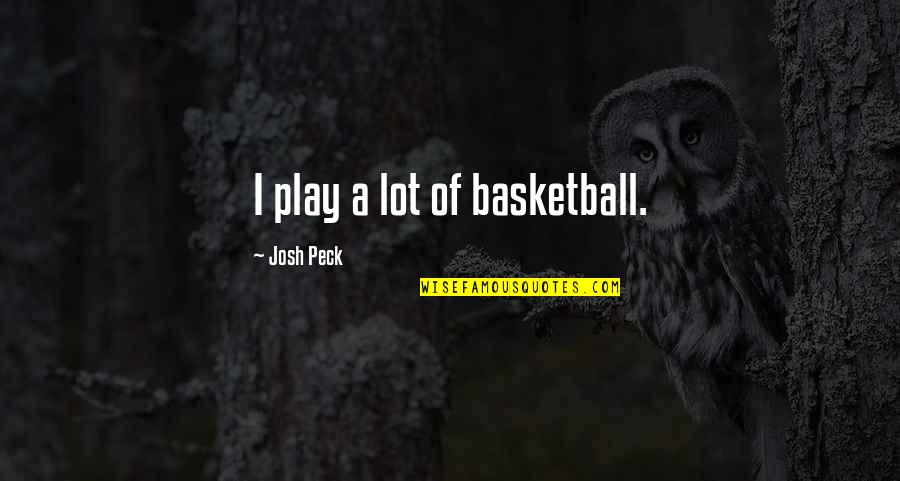 Alone Depressing Quotes By Josh Peck: I play a lot of basketball.