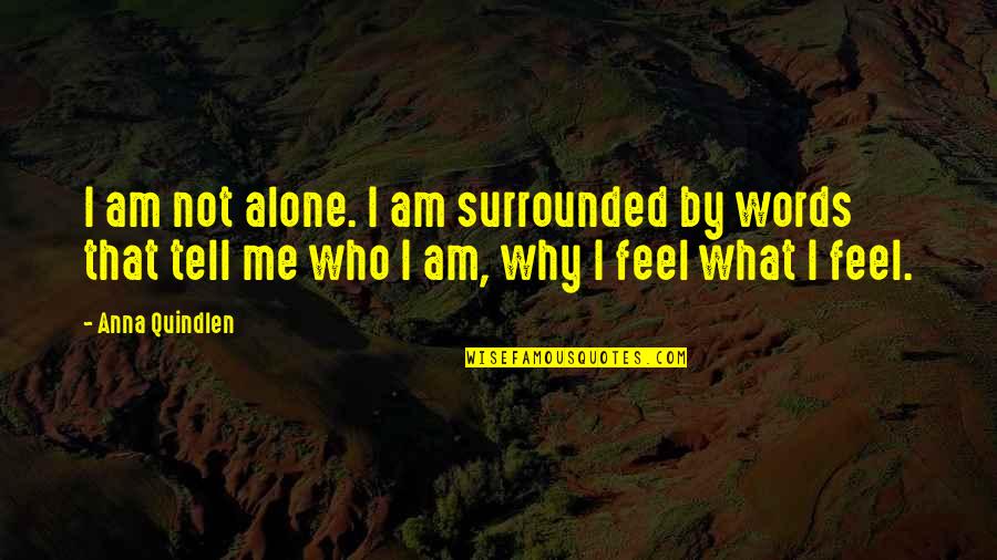 Alone Feel Quotes By Anna Quindlen: I am not alone. I am surrounded by
