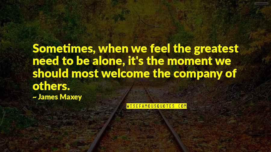 Alone Feel Quotes By James Maxey: Sometimes, when we feel the greatest need to