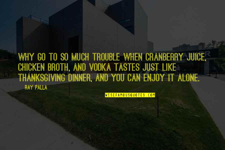 Alone Happy Quotes By Ray Palla: Why go to so much trouble when Cranberry