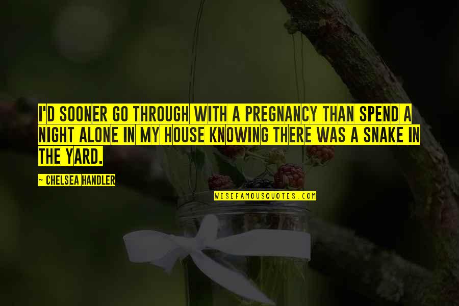 Alone In House Quotes By Chelsea Handler: I'd sooner go through with a pregnancy than