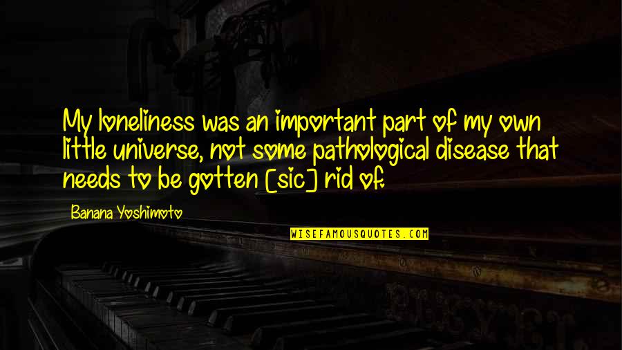 Alone Not Lonely Quotes By Banana Yoshimoto: My loneliness was an important part of my