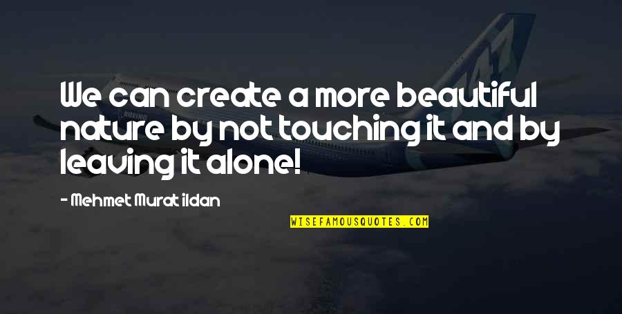 Alone Quotes And Quotes By Mehmet Murat Ildan: We can create a more beautiful nature by
