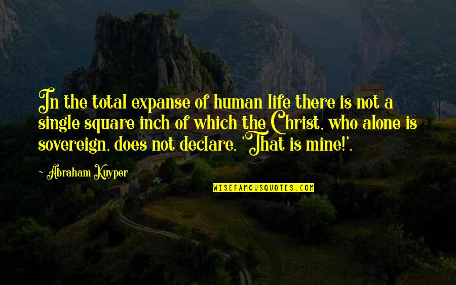 Alone Single Life Quotes By Abraham Kuyper: In the total expanse of human life there Alone Single Life Quotes By Abraham Kuyper: In the total expanse of human life there