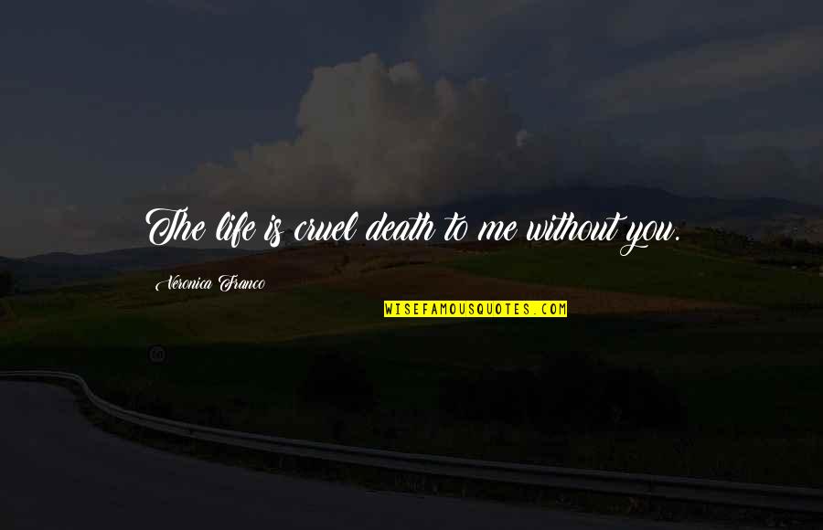 Alone Without You Quotes By Veronica Franco: The life is cruel death to me without
