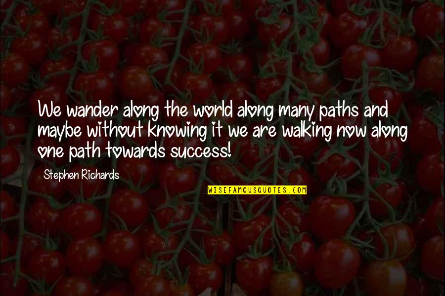 Along The Path Quotes By Stephen Richards: We wander along the world along many paths