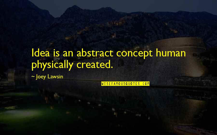 Along With Nature Quotes By Joey Lawsin: Idea is an abstract concept human physically created.