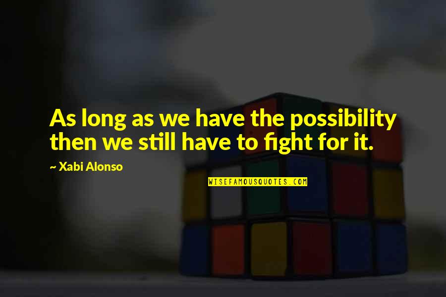 Alonso Quotes By Xabi Alonso: As long as we have the possibility then