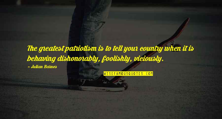 Alonzia Quotes By Julian Barnes: The greatest patriotism is to tell your country
