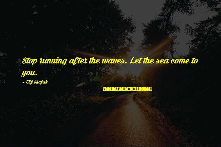 Aloura Quotes By Elif Shafak: Stop running after the waves. Let the sea