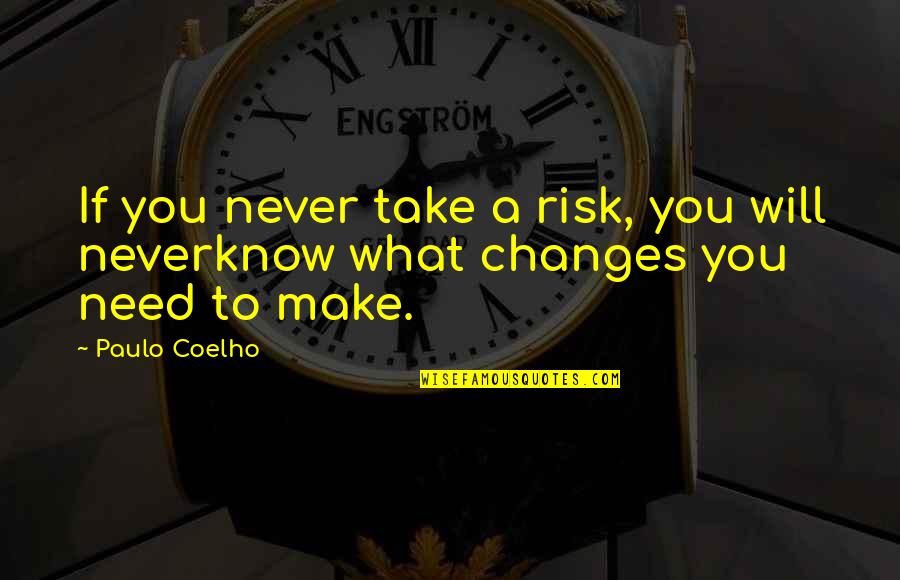 Alowed Quotes By Paulo Coelho: If you never take a risk, you will